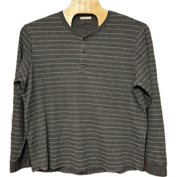 Marine Layer‎ Henley Shirt Men XXL Blue Striped Soft Long Sleeve Stretch 2XL - Picture 1 of 5